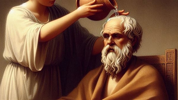زوجة سقراط تسكب عليه الماء كعقۏبة 
