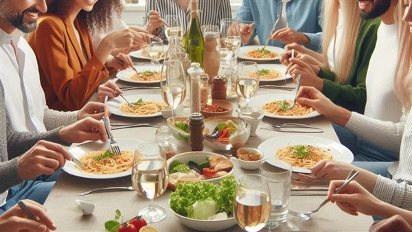 اجتماع العائلة على طبق المعكرونة 